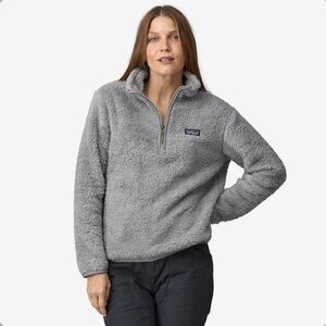 Patagonia Women's Los Gatos 1/4 Salt Grey Zip Fleece Sweatshirt Pullover Sweater